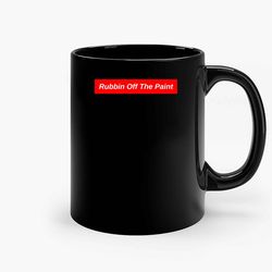 rubbin off the paint red box logo ceramic mug, funny coffee mug, birthday gift mug
