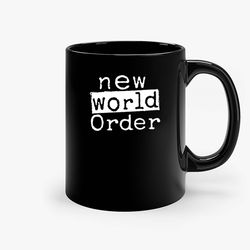 New World Order Stacked Ceramic Mug, Funny Coffee Mug, Gift Mug