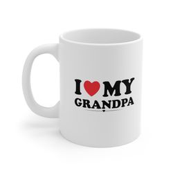 i heart my grandpa, i love my grandpa mug, gift for grandpa, fathers day gift