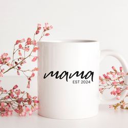 mamma est 2024 coffee mug, baby announcement gift mug, family gift