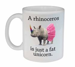 Fat unicorn Rhino funny coffee or tea mug