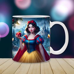 snow white mug wrap, 11oz & 15oz mug template, princess mug sublimation design, princess mug wrap template