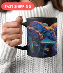 Beautiful Magic Mushroom Coffee Mug, Unique Gift for Him, Custom Mug, Boho Home Decor, Choose Size 11oz or 15oz