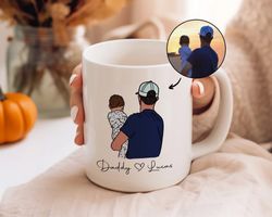 custom photo mug, for dad, dad portrait coffee mug, fathers day gifts, dad birthday gifts, gift for husband mug