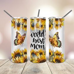 20 Oz skinny Tumbler Sunflowers Border Mothers day, Gift For Lover, Gift For Her