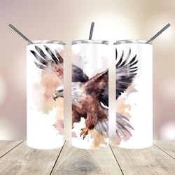 20 Oz skinny Tumbler Watercolor Eagle, Gift For Lover, Gift For Her