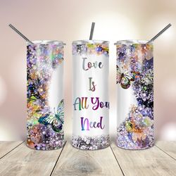 20 Oz Tumbler Confetti and Butterflies, Gift For Lover, Gift For Her