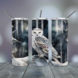 20 Oz Tumbler  Snowy White Owl, Gift For Lover, Gift For Her