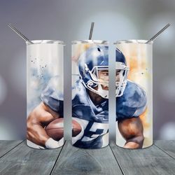 Rugby Player 20 Oz skinny tumbler Watercolor , Gift For Lover, Gift For Her