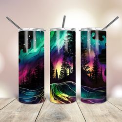 The Northern Lights 20 Oz skinny Tumbler, Gift For Lover, Gift For Her