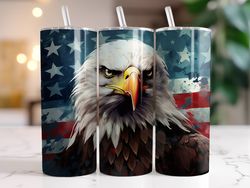 American Flag Eagle Tumbler, 20 oz Skinny Tumbler, Gift For Lover, Gift For Her