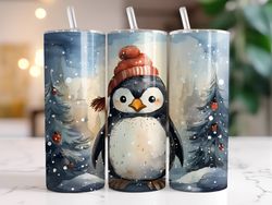 Christmas Penguin Tumbler, 20 oz Skinny Tumbler, Gift For Lover, Gift For Her