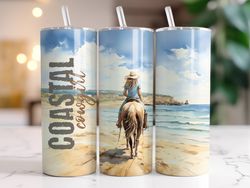 Coastal Cowgirl Western Tumbler, 20 oz Skinny Tumbler, Gift For Lover, Gift For Her