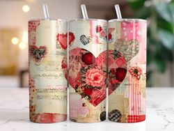 Rustic Hearts Tumbler, 20 oz Skinny Tumbler, Gift For Lover, Gift For Her
