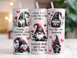 Valentine Gnomes Tumbler, 20 oz Skinny Tumbler, Gift For Lover, Gift For Her