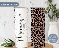 Mommy Cheetah Tumbler for Mothers Day, Grandmother Leopard Tumbler Cup, Mommy Travel Mug