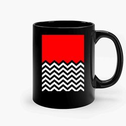 Twin Peaks Black Lodge Pattern Ceramic Mug, Funny Coffee Mug, Custom Coffee Mug