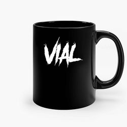 vial death metal band logo ceramic mug, funny coffee mug, custom coffee mug