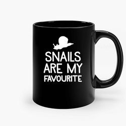 Snails Are My Favourite Black Ceramic Mug, Funny Gift Mug, Gift For Her, Gift For Him