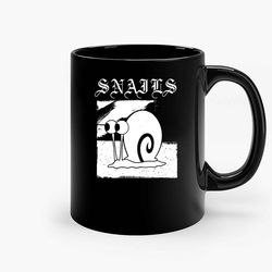 Snails Black Ceramic Mug, Funny Gift Mug, Gift For Her, Gift For Him