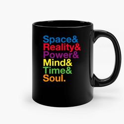 Soace Reality Power Mind Time Soul Black Ceramic Mug, Funny Gift Mug, Gift For Her, Gift For Him