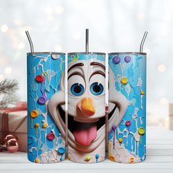 Funny Olaf Dripping Tumbler, Skinny Tumbler, Birthday Cup, Tumbler Gift Mug