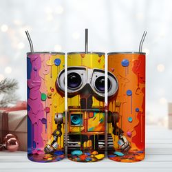 3D Inflated Wall-E Dripping Tumbler, Skinny Tumbler, Birthday Cup, Tumbler Gift Mug