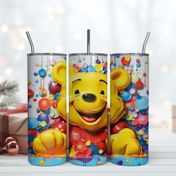 The Pooh Tumbler, Skinny Tumbler, Birthday Cup, Tumbler Gift Mug