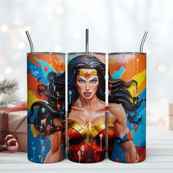 Movie Wonder Woman Tumbler, Skinny Tumbler, Birthday Cup, Tumbler Gift Mug