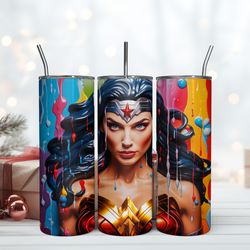 DC Wonder Woman Comics 20oz, Skinny Tumbler, Birthday Cup, Tumbler Gift Mug