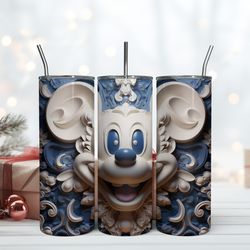 White Mickey Mouse Tumbler, Birthday Gift Mug, Skinny Tumbler, Gift For Kids