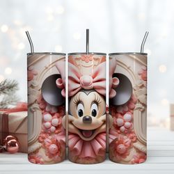 3D Minnie Head Tumbler, Birthday Gift Mug, Skinny Tumbler, Gift For Kids