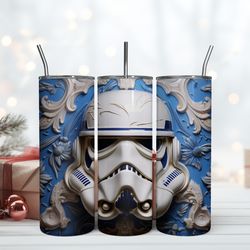 3D Stormtrooper Blue Tumbler, Birthday Gift Mug, Skinny Tumbler, Gift For Kids