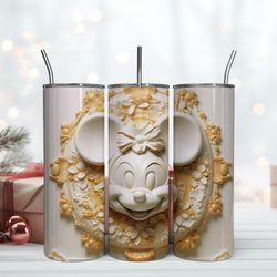 Minnie Gold Tumbler 20oz Minnie Mouse 20oz, Birthday Gift Mug, Skinny Tumbler, Gift For Kids