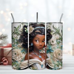 Black Princess Tumbler20oz, Birthday Gift Mug, Skinny Tumbler, Gift For Kids