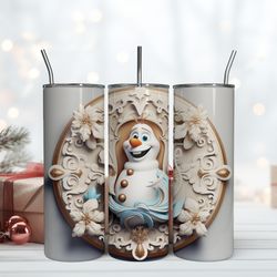 Winter Olaf Tumbler 20oz Disney , Birthday Gift Mug, Skinny Tumbler, Gift For Kids, Gift for Lover