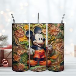 Mickey Mouse 3D Inflated Tumbler 20oz Mickey Disney 20oz, Birthday Gift Mug, Skinny Tumbler, Gift For Kids, Gift for Lov