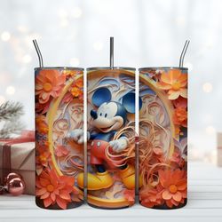 3D Inflated Mickey Mouse Royal Tumbler 20oz , Birthday Gift Mug, Skinny Tumbler, Gift For Kids, Gift for Lover