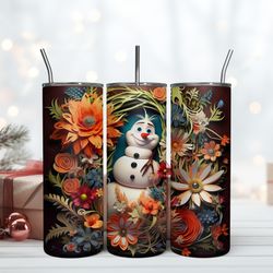 3D Inflated Olaf In The Forest Tumbler 20oz Olaf Frozen Tumbler 20oz, Birthday Gift Mug, Skinny Tumbler, Gift For Kids