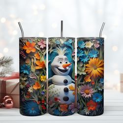3D Inflated Funny Olaf Tumbler Olaf Frozen Tumbler 20oz, Birthday Gift Mug, Skinny Tumbler, Gift For Kids, Gift for Love
