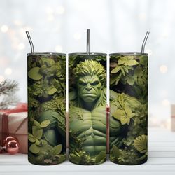 3D Green Man Tumbler Hulk Tumbler 20oz, Birthday Gift Mug, Skinny Tumbler, Gift For Kids, Gift for Lover