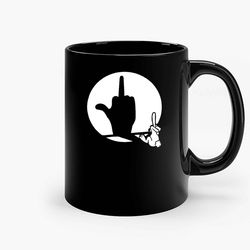 Middle Finger Shadow Puppet Joke Ceramic Mugs, Funny Mug, Birthday Gift Mug, Custom Mug, Gift for Her, Gift For Him