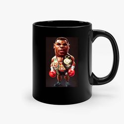 mike tyson iconic boxer champion belt fighter boxing ceramic mugs, funny mug, birthday gift mug, custom mug
