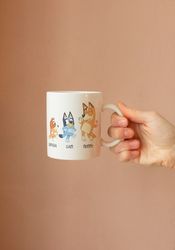 Custom Bluey Mommy Mug, Gift For Mom, Mothers Day Gift, Personalized Mom Gift, Cartoon Bluey Mug