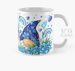Dementia Alzheimers awareness forget me not ribbon mug wrap sublimation Coffee Mug design clipart instant download png