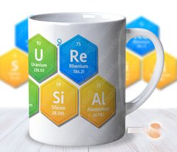 periodic table design for chemistry mug wrap, sublimation design with periodic table elements png, 11oz coffee mug wrap