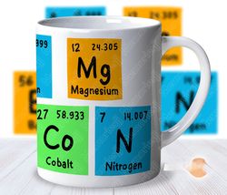 periodic table design for science mug wrap, funny phrase chemistry sublimation design png, 11oz 15oz coffee mug wrap