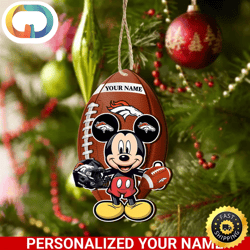Denver Broncos And Mickey Mouse Ornament Personalized Your Name