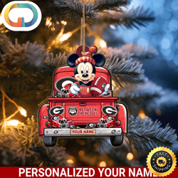 Georgia Bulldogs Mickey Mouse Ornament Personalized Your Name Sport Home Decor