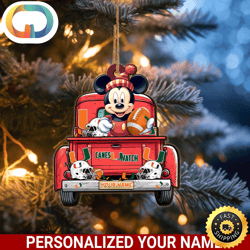 Miami Hurricanes Mickey Mouse Ornament Personalized Your Name Sport Home Decor
